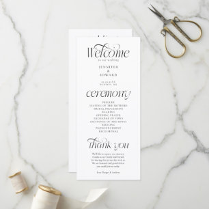 Modern Typography Wedding Ceremony Program Programme