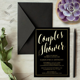 Modern Typography Wedding Couples Shower Real