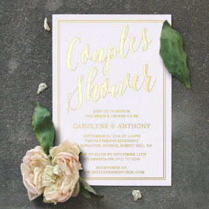 Modern Typography Wedding Couples Shower Real