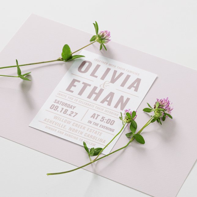 Modern Typography Wedding Invitation Postcard (Creator Uploaded)