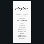 Modern typography wedding programme<br><div class="desc">Simple and modern: a minimalist black and white typography,  ideal for a trendy couple. Don't like the black and white? You can easily customise your item and change the text colour.</div>