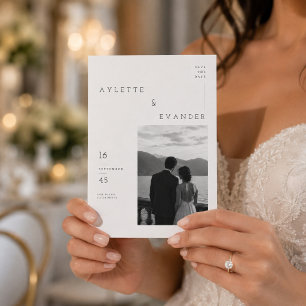 Modern Typography Wedding Save The Date Card.