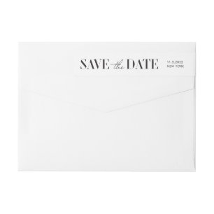 Modern Typography Wedding Save the Date Wrap Around Label