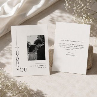 Modern Typography Wedding Thank You Card