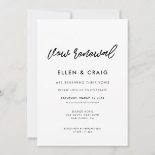 Modern typography Wedding Vow renewal Invitation