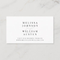 Modern Typography Wedding Website Insert Card