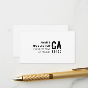 Modern Typography White & Black Name & Address Enclosure Card