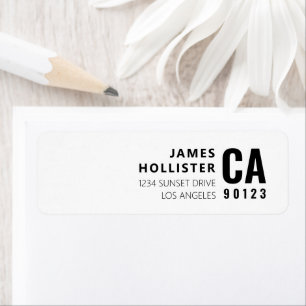 Modern Typography White & Black Return Address