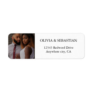 Modern Typography White Photo Return Address