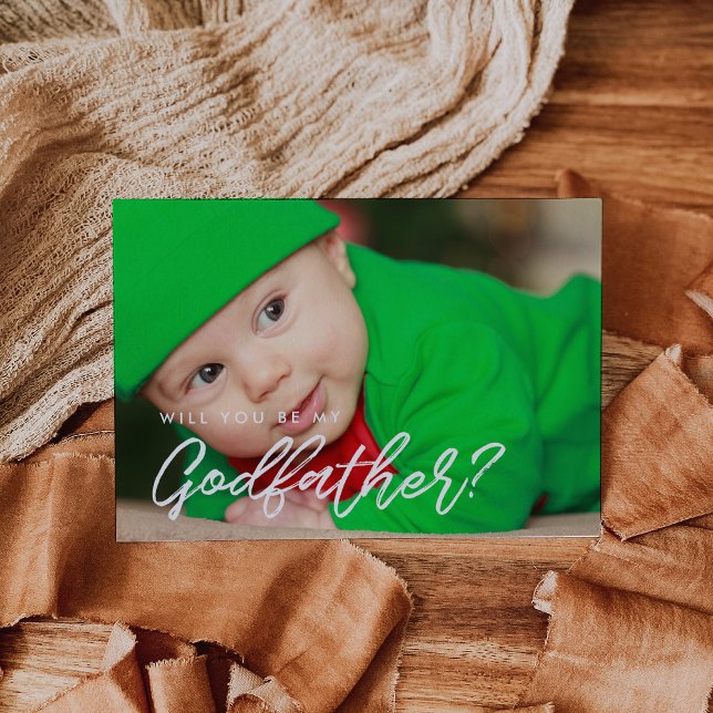 Modern typography Will you be my Godfather card (Creator Uploaded)
