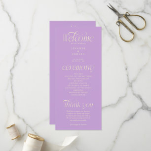 Modern Typography Wisteria Wedding Program Programme