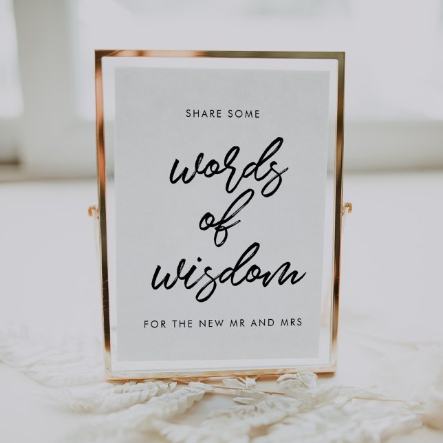 Modern typography Words of wisdom wedding sign (Creator Uploaded)