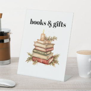 Modern Ugly Sweater Baby Shower Books and Gifts Pedestal Sign