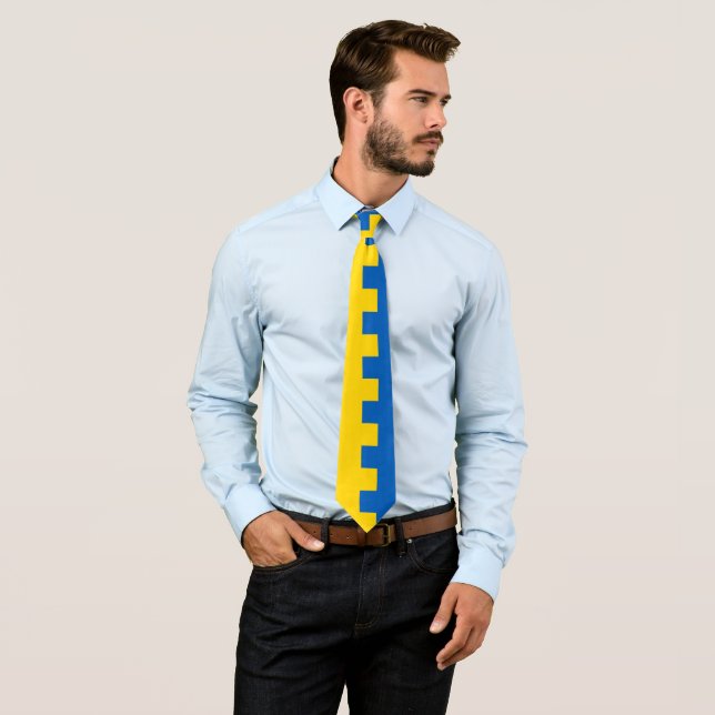 Modern Ukraine business tie, Ukrainian Flag Tie (In Situ)