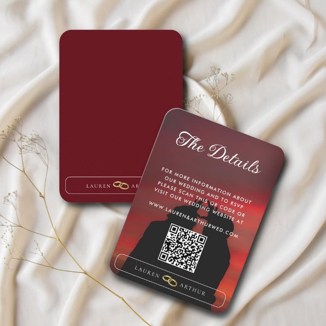 Modern Ultra Chic Minimal Photo Wedding Details Enclosure Card (Creator Uploaded)