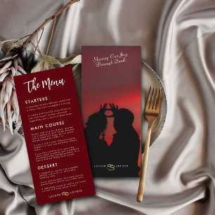 Modern Ultra Chic Minimal Photo Wedding Menu Card