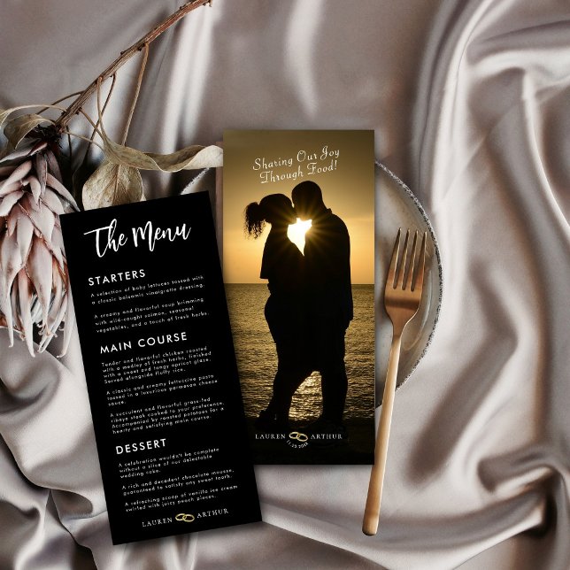 Modern Ultra Chic Minimal Photo Wedding Menu Card (Creator Uploaded)