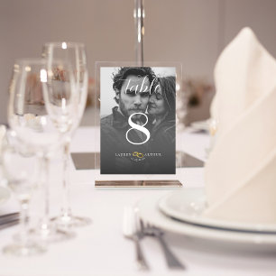 Modern Ultra Chic Minimal Photo Wedding Table Number