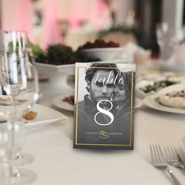 Modern Ultra Chic Minimal Photo Wedding Table Number (Creator Uploaded)