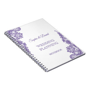 Modern Ultra Violet Lace Wedding Planner Notebook