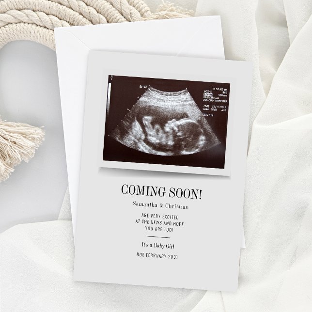 Modern Ultrasound Photo Pregnancy Announcement (Custom Baby Announcement Sonogram Ultra Scan Photo)