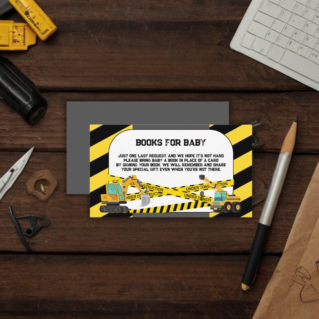 Modern Under Construction Baby Shower Enclosure Card (Creator Uploaded)