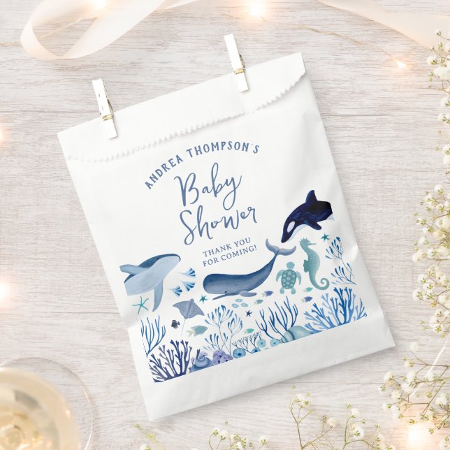 Modern Under the Sea Baby Shower for Boys Favour Bags (Clipped)