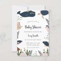 Modern Under The Sea Baby Shower Invitation 