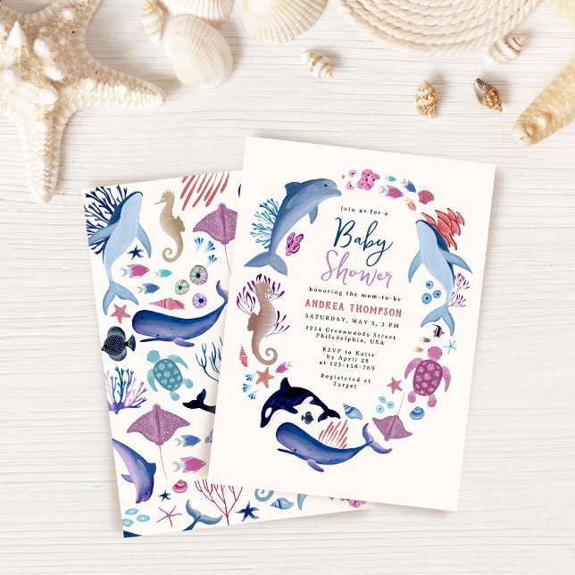 Modern Under the Sea Gender Neutral baby shower Invitation (Creator Uploaded)