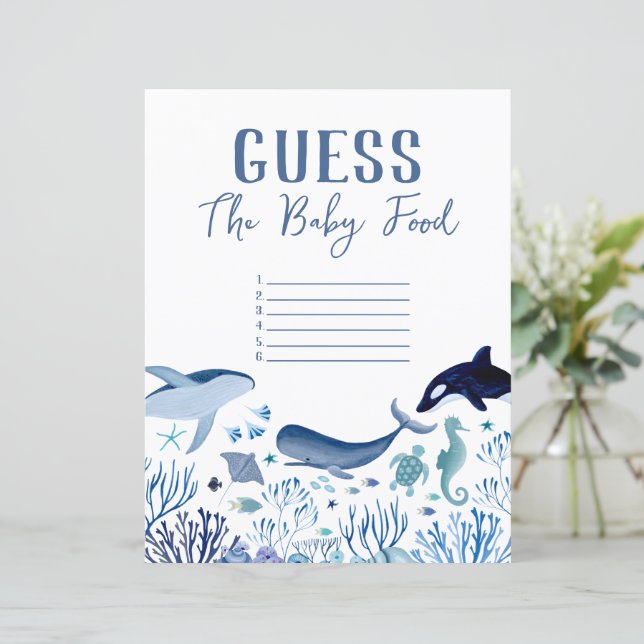 Modern Under the Sea Guess the Baby Food Games (Standing Front)