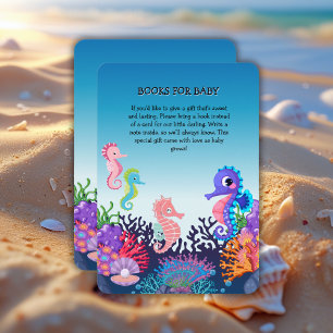 Modern Under the Sea Seahorse Baby Shower Enclosure Card
