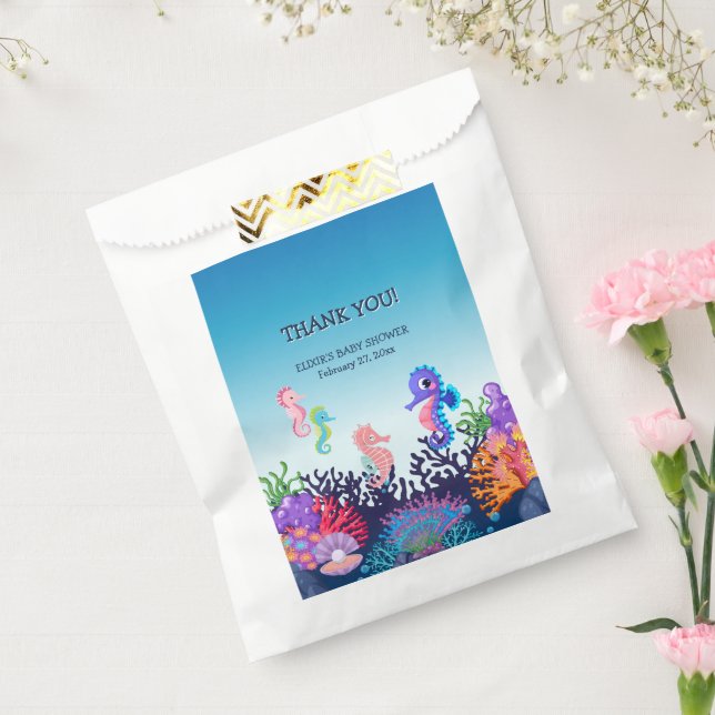 Modern Under the Sea Seahorse Baby Shower Favour Bags (Sealed)