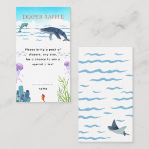 Modern Under the Sea Watercolor Baby Shower Enclosure Card