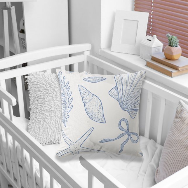 Modern Under The Sea You Soon Blue Baby Shower Cushion (Creator Uploaded)