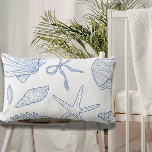 Modern Under The Sea You Soon Blue Baby Shower Lumbar Cushion