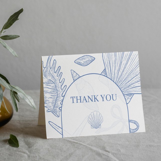 Modern Under The Sea You Soon Blue Boy Baby Shower Thank You Card (Creator Uploaded)