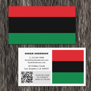 Modern UNIA Business Card, Pan African Flag Card