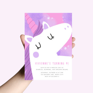 Modern Unicorn Birthday Invitation