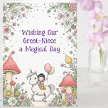 Modern Unicorn Custom Girl's Family Birthday Card<br><div class="desc">Bring a little magic to her special day with this whimsical unicorn birthday card. A sweet illustration of a girl riding a unicorn, framed with colourful flowers and balloons, sets the stage for a celebration full of sparkle and joy. This design is fully customisable — edit the recipient’s name, age,...</div>