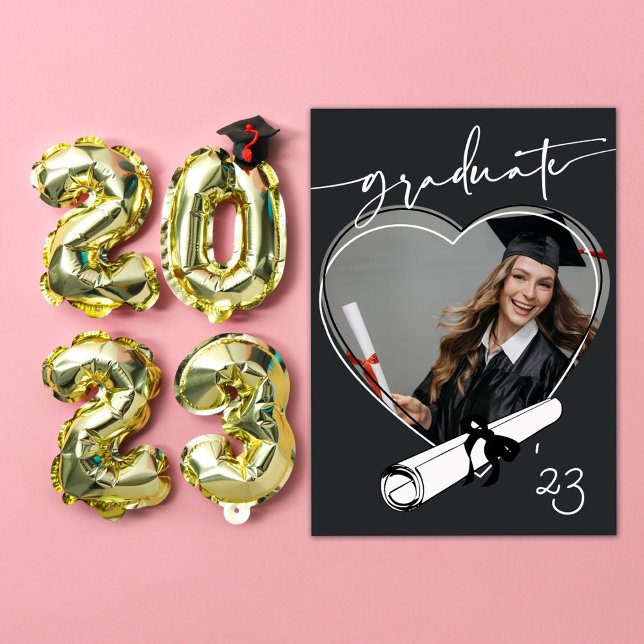 MODERN UNIGUE HEART FRAME Graduation Announcement (Creator Uploaded)