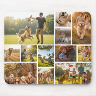 Modern Unique 12 Photo Collage Mouse Pad