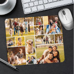 Modern Unique 12 Photo Collage Mouse Pad<br><div class="desc">Create a photo collage mouse pad utilising this easy-to-upload photo collage template featuring 12 pictures in various shapes and sizes, both horizontal and vertical to accommodate a wide variety of photo subjects. Add text as an overlay to personalise with a name or other custom text by clicking EDIT in the...</div>