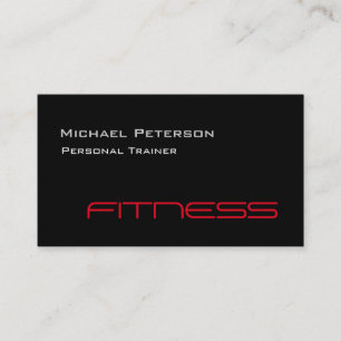 Modern Unique Black Red Personal Trainer Business Card
