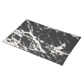 Modern Unique Black White Marble Stone Pattern Placemat (On Table)