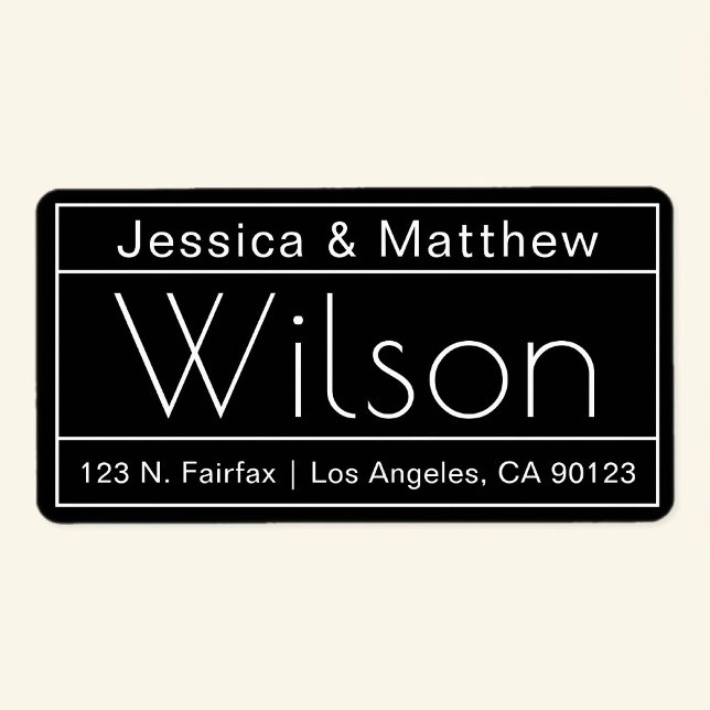 Modern Unique Black & White Return Address Label (Creator Uploaded)