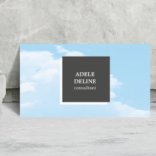 Modern Unique Blue Grey Interior Designer Business Card