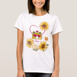 Modern Unique Cute Froggy Love: Hopping Hearts T-Shirt