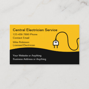 Modern Unique Electrician Business Cards