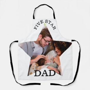 Modern Unique Fathers day Five star Dad 1 photo Apron