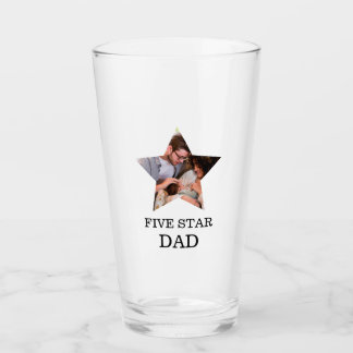 Modern Unique Fathers day Five star Dad 1 photo Glass